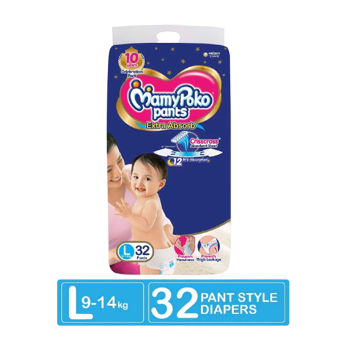 Picture of Mamy Poko Pants Extra Absorb L 9-14kg 32 Pants