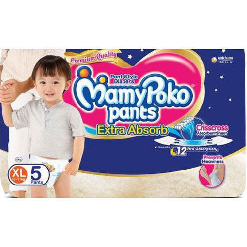 Picture of Mamy Poko Pants Extra Absorb Xl 12-17kg 5 Pants