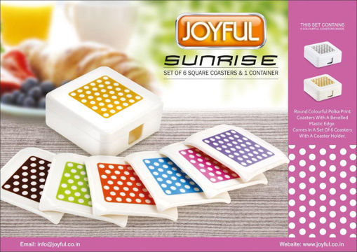 Picture of Joyful Sunrise Coaster Set Polka 1unit