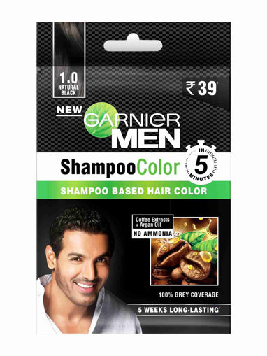 Picture of Garnier Men Shampoo Color 1.0 Natural Black 10 Ml