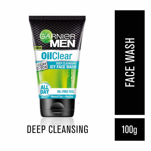 Picture of Garnier Men New Oil Clear Deep Cleansing Icy Face Wash 100gm