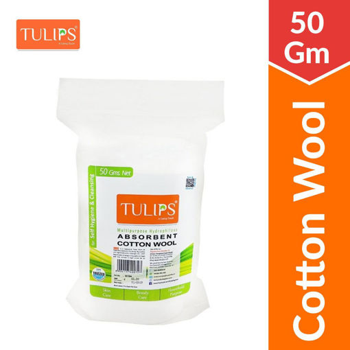 Picture of Tulips Multipurpose Hydrophilous Absorbent Cotton Wool 50gm