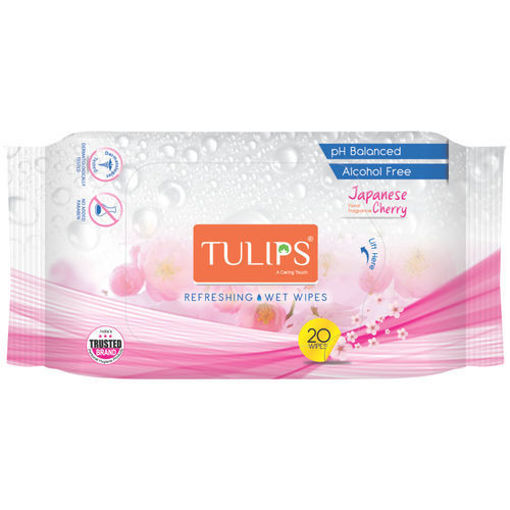 Picture of Tulips Refrshing Wet Wipes Japanese Cherry  20wipes