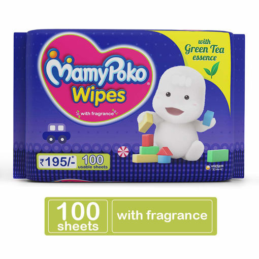 Picture of Mamy Poko Wipes With Fragrance 100 Usable Sheets