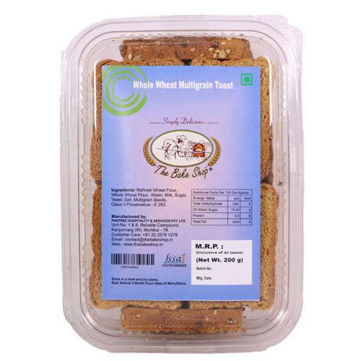 Picture of The Bake Shop Whole Wheat Multigrain Toast 200gm