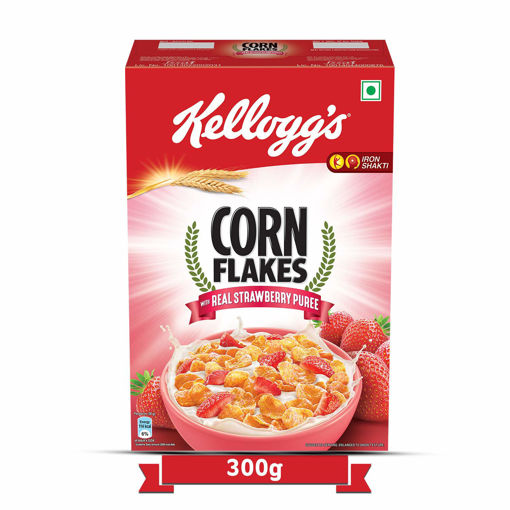 Picture of Kelloggs Corn Flakes Real Strawberry Puree 300g