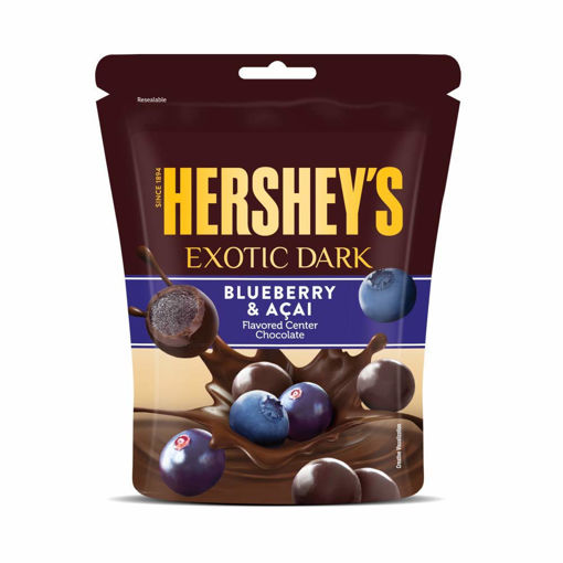 Picture of Hersheys Exotic Dark Blueberry & Acai Center Chocolate 100gm