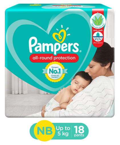 Picture of Pampers All-round Protectionnew Baby Upto 5kg 18 Pants