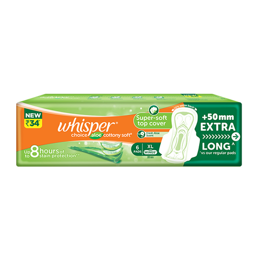 Picture of Whisper Aloe Cottony Soft 6 Pads Xl