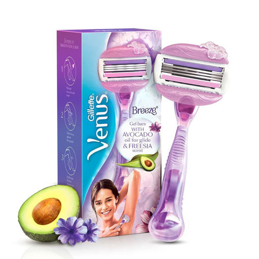 Picture of Gillette Venus Breeze Hair Removal Razor For Women With Avocado Oils & Body Butter, Freesia Scent 1 Pc