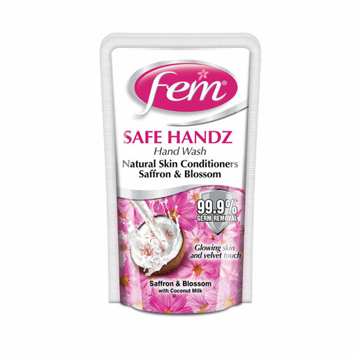 Picture of Fem Safe Handz Hand Wash Natural Skin Conditioners Saffron & Blossom : 185ml