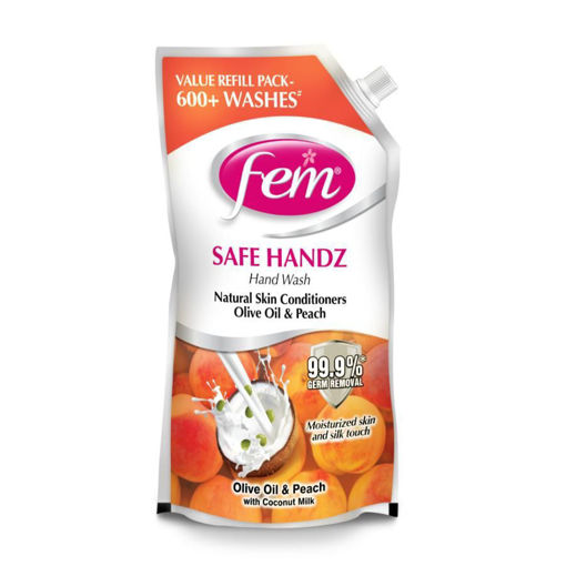 Picture of Fem Safe Handz Hand Wash Natural Skin Conditioners Olive Oil & Peach : 185ml