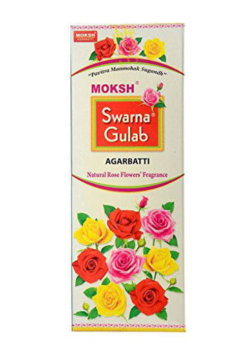 Picture of Moksh Agarbatti  Swarna Gulab Natural Rose Flowers Fragrance 120gm