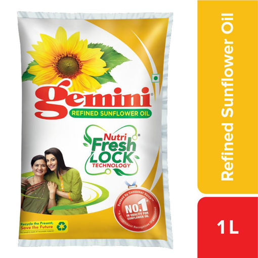 Picture of Gemini Refined Sunflower Oil Nutri Fresh Lock Tecnology : 1ltr