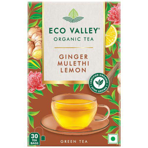 Picture of Eco Valley Organic Tea Ginger Mulethi Lemon : 30n