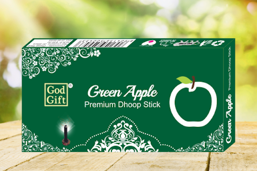 Picture of God Gift Green Apple Premium Dhoop Stick 20