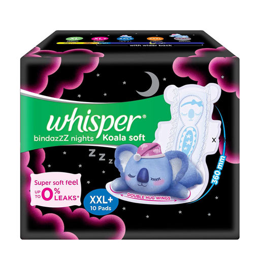 Picture of Whisper Bindazzz Nights Koala Soft Xxl+ 10 Pads