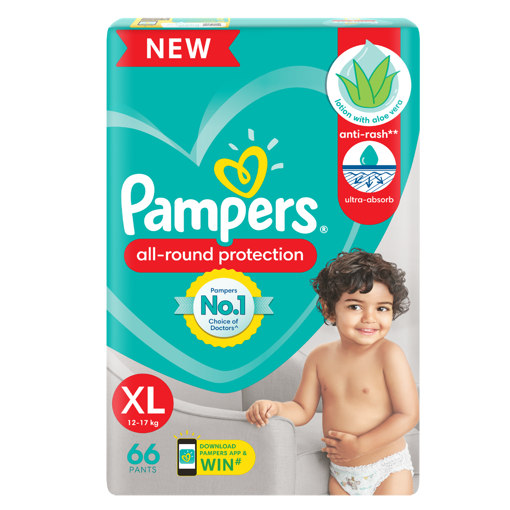 Picture of Pampers All Round Protection Xl 66 Pants 12 to 17 Kg