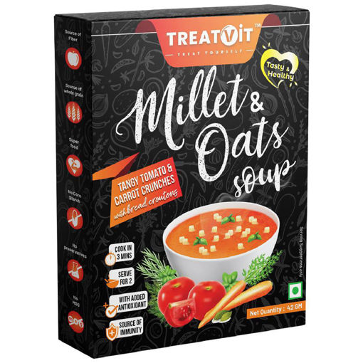 Picture of Treatvit Millet & Oats Tangy Tomato & Carrot Crunchies Soup 42g