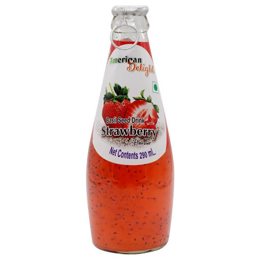Picture of American Delight Basil Seed  Drink Strawberry 300ml