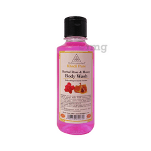 Picture of Khadi Pure Herbal Rose & Honey Body WAsh 210ml