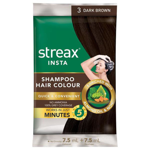 Picture of Streax Insta Shampoo Hair Colour 7.5ml + 7.5ml