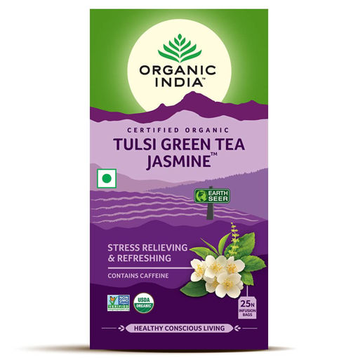 Picture of Organic India Tulsi Green Tea Jasmine 25n Tea Bags