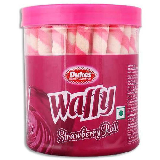 Picture of Dukes Waffy Strawberry Flavoured Wafer Roll 250g