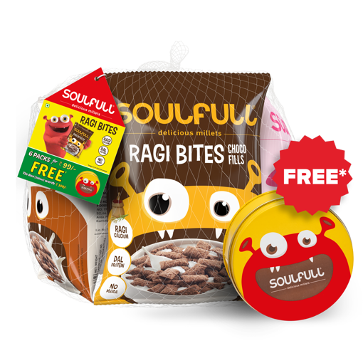 Picture of Soulfull Ragi Bites 6 Packs with Free Tin Box