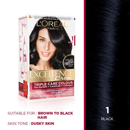 Picture of Loreal Excellence Creme Triple Care Color 1 Black 100g+72ml