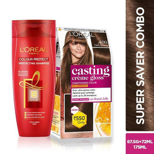 Picture of Loreal Conditioning Color 400 Dark Brown With Free Color Protect Shampoo 192.5ml