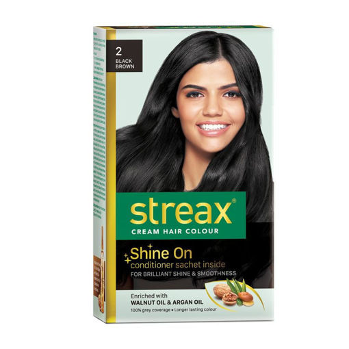 Picture of Streax 2  Black Brown Hair Color 50g