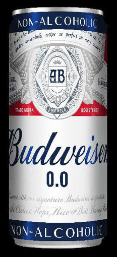 Picture of Budweiser 0.0 Non Alcoholic Beer Can 330 ml