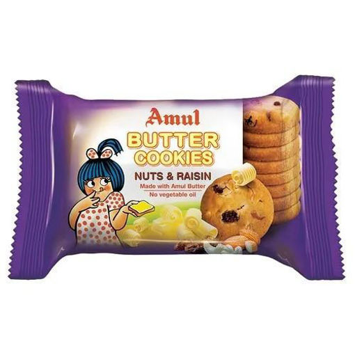 Picture of Amul Butter Cookies Nuts & Raisin 50gm