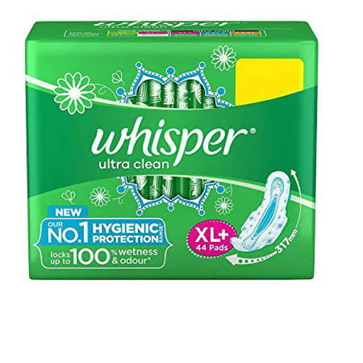 Picture of Whisper Ultra Clean Sanitary Napkin with Wings (XL+) 60 pads