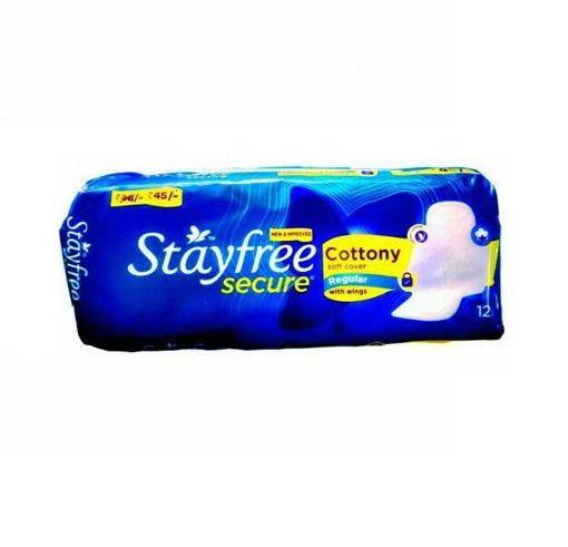 Picture of Stayfree Secure Cottony Soft Cover Wings Regular 12pcs