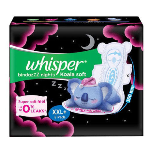 Picture of Whisper Bindazzz Nights Koala Soft Sanitary Pads XX-Large 5pads