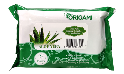 Picture of Origami Wet Wipes Aloe Vera Fragrance 25pcs 1n