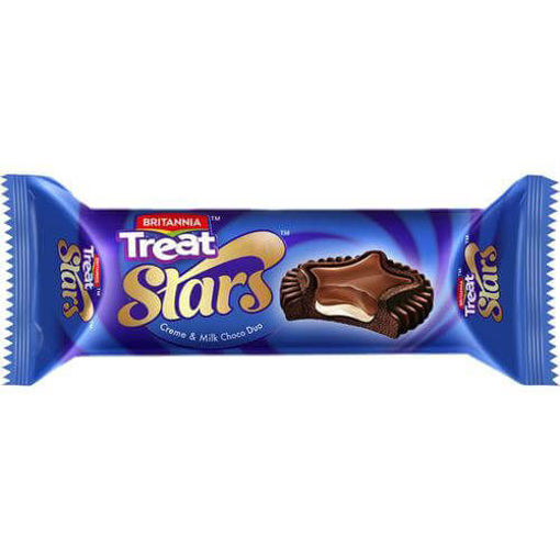 Picture of Britannia Treat Stars Creme & Milk Choco Duo Biscuits 60g