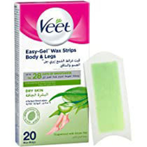 Picture of Veet Hair Removal Waxing Strips Kit Dry Skin 20Strips