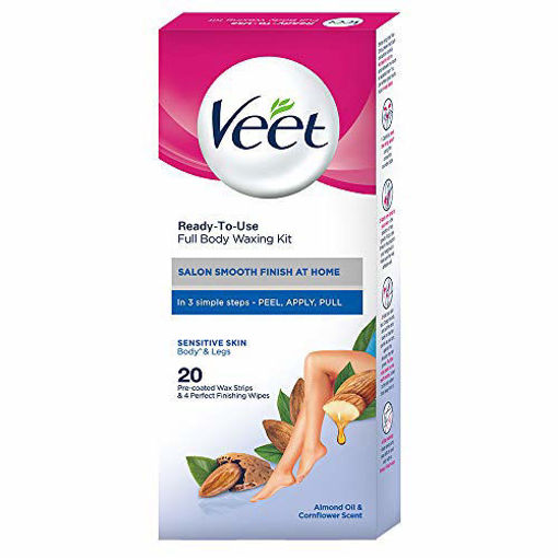 Picture of Veet Hair Removal Waxing Strips Kit Sensitive Skin 20 Strips