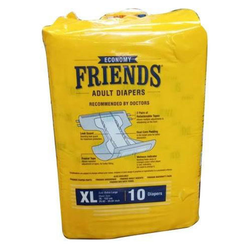 Picture of Friends Adult Diapers Economy Extra Large 10 pcs