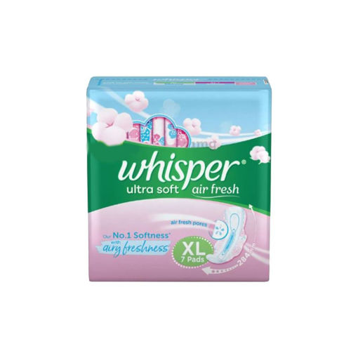 Picture of Whisper Ultra Soft Air Fresh Sanitary Pads for Women XL 7 Pads