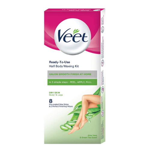 Picture of Veet Hair Removal Waxing Strips Kit Dry Skin 8 Strips