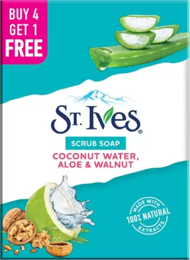 Picture of ST.IVES Coconut Water & Aloe Vera bathing scrub soap 5*125g