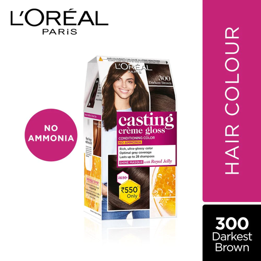 Picture of Loreal Paris Casting Creme Gloss Hair Color, 87.5 g + 72 ml 300 Darkest Brown