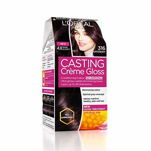 Picture of Loreal Paris Casting Creme Gloss Hair Color, 87.5 g + 72 ml 316 Burgundy