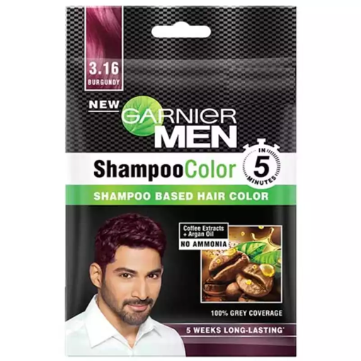 Picture of Garnier Men Garnier Men Shampoo Color Shade 3.16 Brown Black (10 ml + 10 ml)