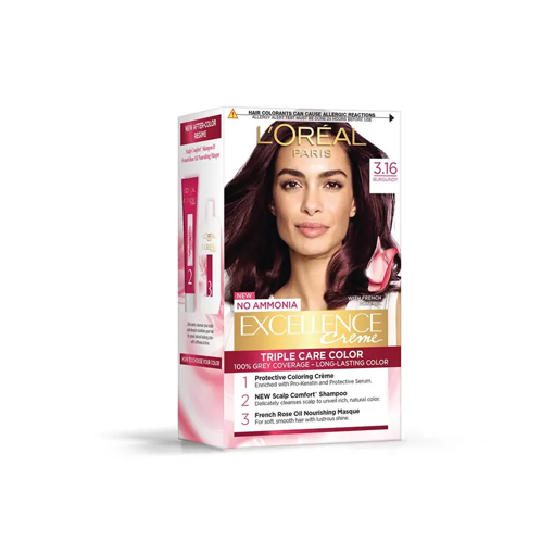 Picture of LOreal Paris Excellence Creme Hair Color, 3.16 Burgundy, 72ml+100g