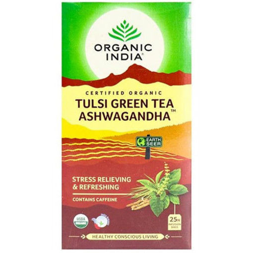 Picture of Organic India Ashwagandha Tulsi Green Tea 25 pcs